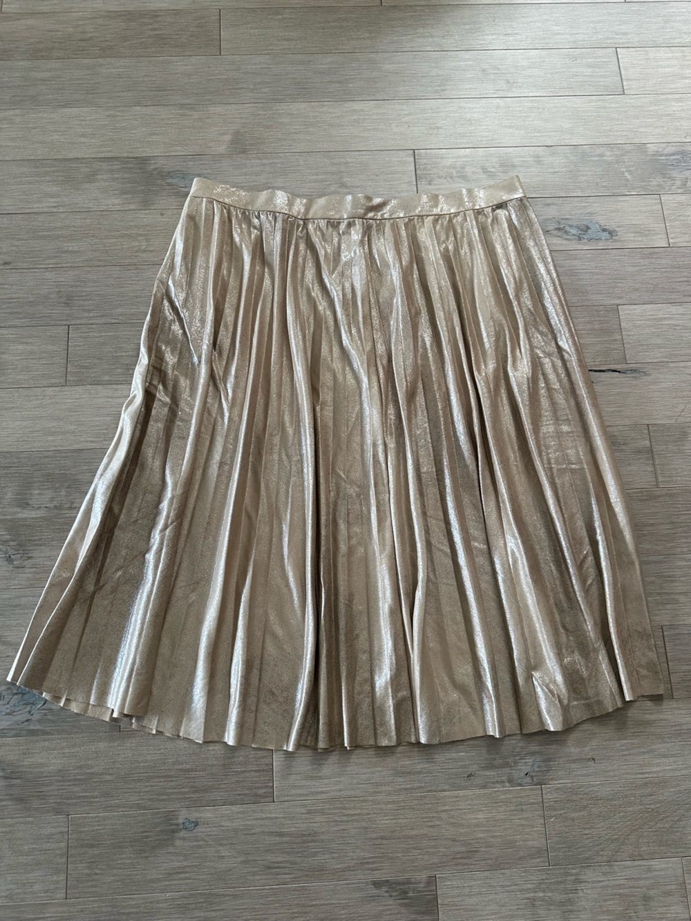 NWT‎ Maeve Metallic Pleated Circle Skirt - Gold Size XL